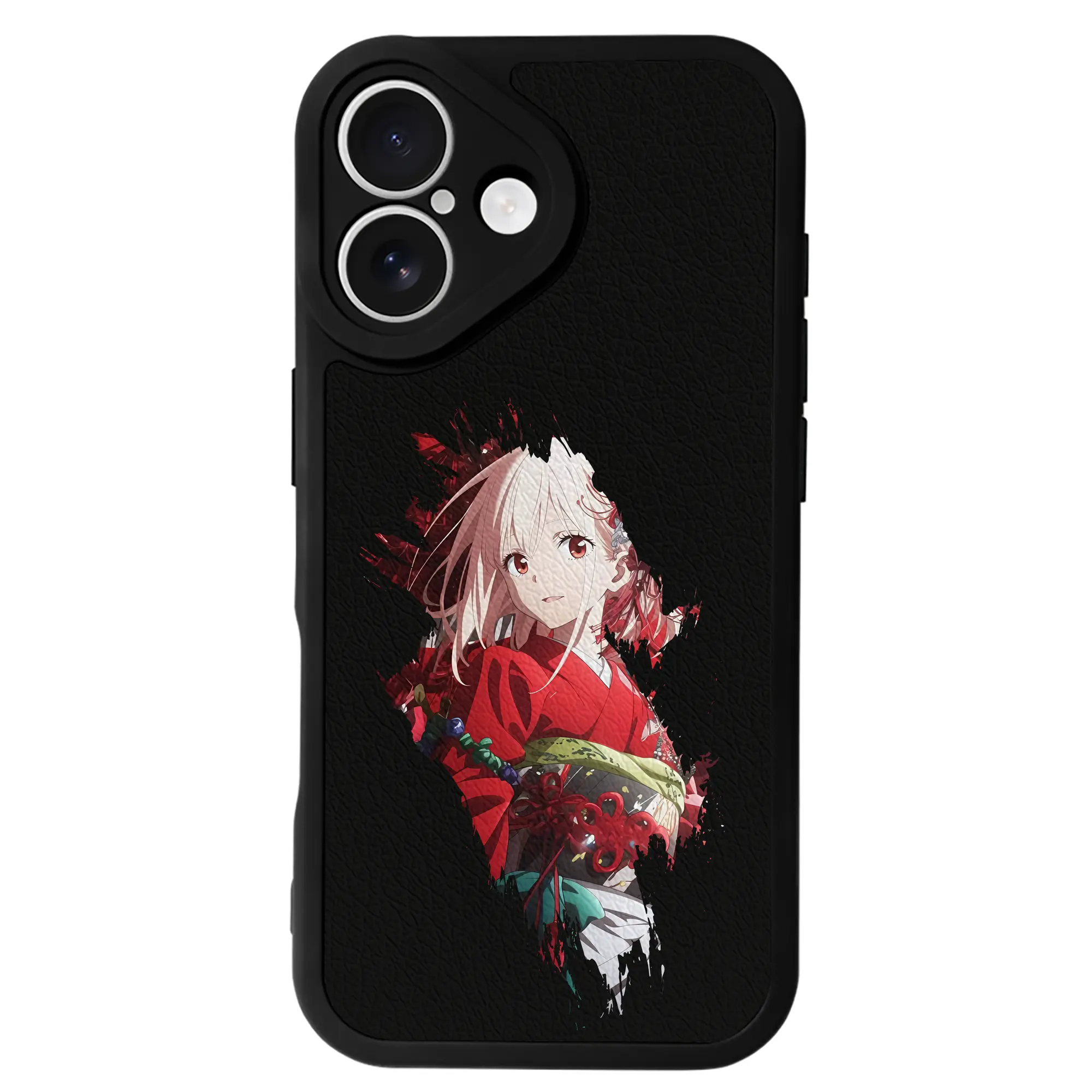 リコリス・リコイル グッズ,錦木千束 - IPhone 16シリーズ対応 ・ シリコンスマホケース ・ レザー調 ・ 高精度フィット ・ 耐衝撃 ・ ワイヤレス充電対応 ・ 精密カット